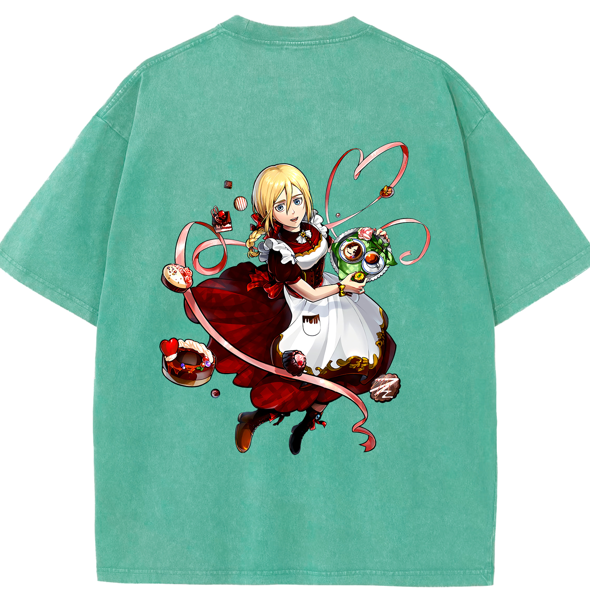 （画像用） 進撃の巨人 クリスタ·レンズ Attack on Titan Christa Lenz 綿100% ヴィンテージ風 半袖Tシャツ（背面プリント）